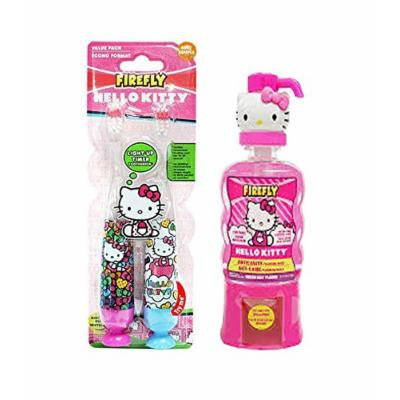 Firefly Hello Kitty Ready Set Go Light Up Toothbrush 2 Ct. Plus Bonus Firefly Hello Kitty Melon Kiss Flavor Anticavity Fluoride Rinse, 14 fl oz