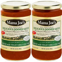 Mama Joe's Delicious Gourmet Sauce with Vegetable Chunks Spicy HOT All Natural Gluten Free No High Fructose Corn Syrup Low Sodium (180mg) 2 Pack -24oz Big Jars Pasta Spaghetti Rice Potatoes Meatballs