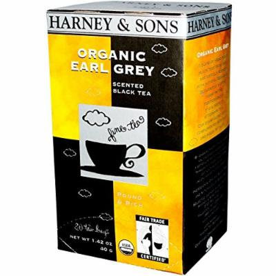 Harney and Sons Organic Earl Grey, Flavored Black 20 Teabags per Box