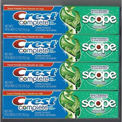 Crest Complete Multi-benefit Whitening + Scope Minty Fresh Flavor Toothpaste 2.7 Oz (Pack of 4)