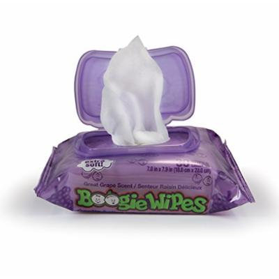 Boogie Wipes Natural Saline Kids and Baby Nose Wipes for Cold and Flu, Grape Scent, 30 Count (Pack of 12)