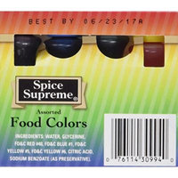 Easter Egg Coloring - Spice Supreme Assorted Food Colors - 4 Bottles Per Box - 2 Pack (8 Bottles)