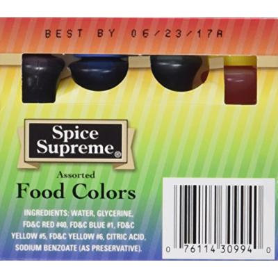 Easter Egg Coloring - Spice Supreme Assorted Food Colors - 4 Bottles Per Box - 2 Pack (8 Bottles)