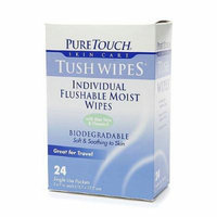 PureTouch Tush Wipes, Flushable Moist Wipes 24 ea