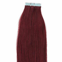 20 inches 100grs,40pcs, 100% Human Tape In Hair Extensions #99J Burgundy Red Wine