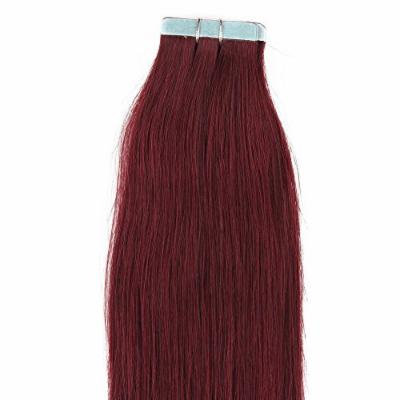 20 inches 100grs,40pcs, 100% Human Tape In Hair Extensions #99J Burgundy Red Wine