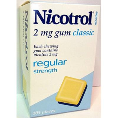 Nicotrol Gum 2 mg Classic Flavor 12 Boxes 105 Pieces