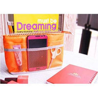 Smart Zipper Inner Bag Pouch-Cosmetics Case Makeup Bag Travel Accessory Organizer Orange