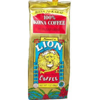 LION 24 Karat 100% Kona Coffee Ground 7 oz Bag (Pack of 3)