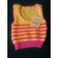 My Little Princess Baby Baby Sleeveless Sweater One Size (Yellow with Pink Stripes)