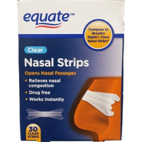 Equate Clear Nasal Strips, 30ct, Compare to Breathe Right Clear Nasal Strips