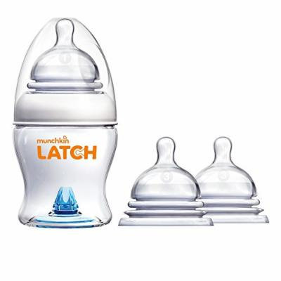 Munchkin Latch BPA-Free 4 Ounce Bottle with Replacement Stage 3 Nipples