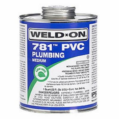 Weld-On 14008 1/2 Pint 781 Medium Body PVC Cement, Clear, 1-Pack