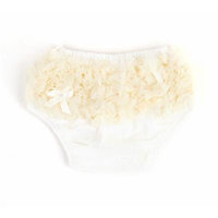 Ema Jane Ruffled Woven Baby Diaper Bloomer Covers (Choose From Many Colors or Styles) (3 months to 18 months, Cream)