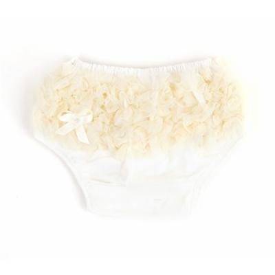 Ema Jane Ruffled Woven Baby Diaper Bloomer Covers (Choose From Many Colors or Styles) (3 months to 18 months, Cream)