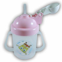 SpongeBob Training Cup / Gravity Free 240ml/8oz PP (Includes Bubble-Straw) / Pink