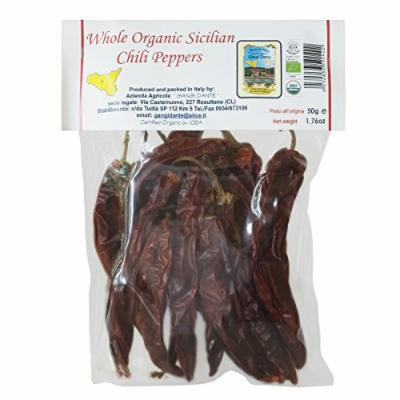 Whole Organic Sicilian Dried Chili Peppers 1.76 Oz (Pack of 2)