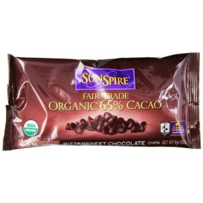 SunSpire Organic Fair Trade 65% Cacao Bittersweet Baking Chips, 9 Ounce Bag