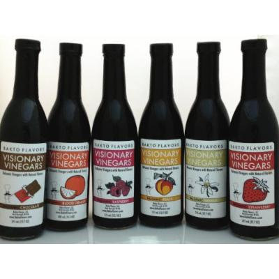 Visionary Vinegars - Kosher Balsamic Vinegars with Natural Flavors - 12.7 FL OZ - (Set of 6), Blood Orange, Chocolate, Peach, Raspberry, Strawberry Vanilla,