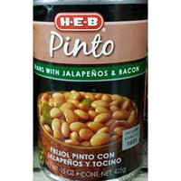 HEB Pinto Beans with Jalapenos & Bacon 15 Oz (Pack of 3)