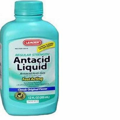 Leader Antacid Anti-Gas Regular Strength Liquid 12 oz (3 Pack)