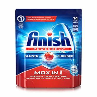 Finish Max in 1 Powerball, 74 Tablets, Super Charged Automatic Dishwasher Detergent, Fresh Scent