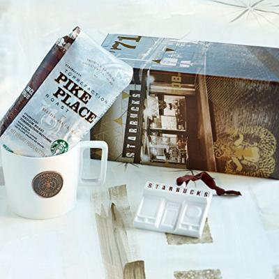 Starbucks Heritage Pike Place Coffee & Mug Gift Set with Limited Edition Ornament