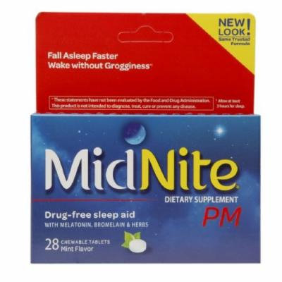 Midnite PM Drug-Free Sleep Aid, Chewable Tablets, Mint 28 ea Pack of 3