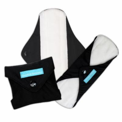 Charlie Banana Reusable Feminine Pads - 3 Pack - Liners (Black)