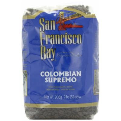 San Francisco Bay Coffee Whole Bean, Colombian Supremo, 32 Ounce (Pack of 2)