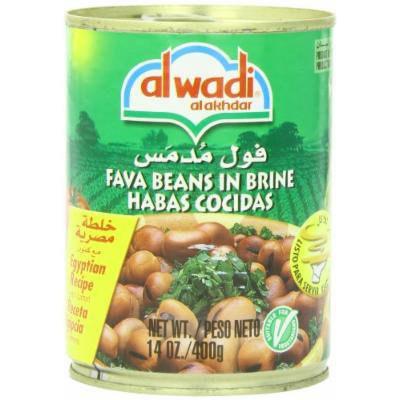 Al Wadi Foul Moudammas - Fava Beans in Brine- Egyptian Recipe (Cumin), 14-Ounce (Pack of 12)
