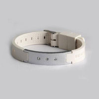 Power Training Silicon Band With Magnet, Germanium, FIR, and Negative ion , For Martial Arts, Basketball, Gym ,Baseball, Hockey, Softball, Tennis, Golf, , Fishing, and Hiking - 4 in 1 Function (GD-WHT-D-1230, Multifunctional LED pen FREE with your order)