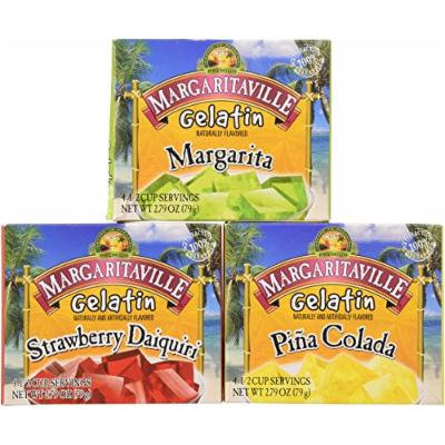Margaritaville Gelatin Jello Margarita Pina Colada Strawberry Daiquiri 2.79oz (Pack of 3)