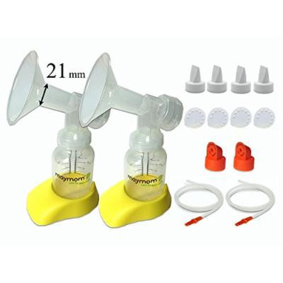 Personal Accessory Set for Hygeia EnJoye Breastpump - Includes Flanges (Small, 21mm), Tubing, Valves, Bottles, Bottle Stands for Hygeia Breast Pump; Made by Maymom