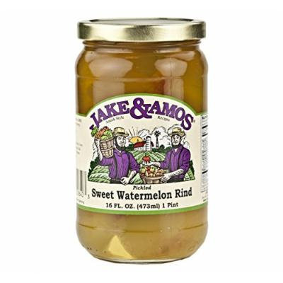 Jake & Amos Pickled Sweet Watermelon Rind, 16 Oz. Jar (Pack of 4)