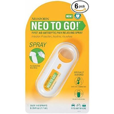 Neosporin Neo To Go Antiseptic Pain Relieving Spray, 6 Count