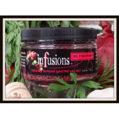 Red Wine Infused Gourmet Sea Salt. Beautiful Finishing Salt with a Subtle Hint of Wine.