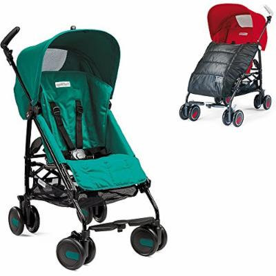 Peg-Perego Pliko Mini Stroller w Pliko Mini Boot, Charcoal (Aquamarine)