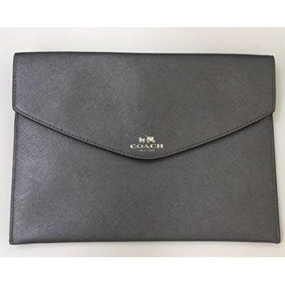 Coach Darcy Leather Medium Envelope Pouch Black