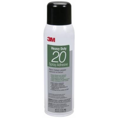 3M Heavy Duty 20 Spray Adhesive Clear, 20 fl oz can, Net Weight 13.75 oz (Pack of 1)