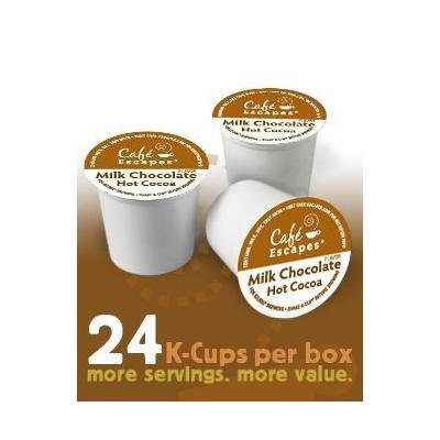 Cafe Escapes Variety Pack * MILK CHOCOLATE & DARK CHOCOLATE Hot Cocoa * 48 K-Cups for Keurig Brewers