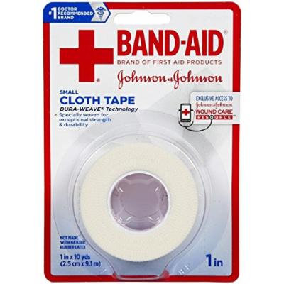 Band-Aid Small Cloth Tape, 1 x 10 Yard Pack of 3