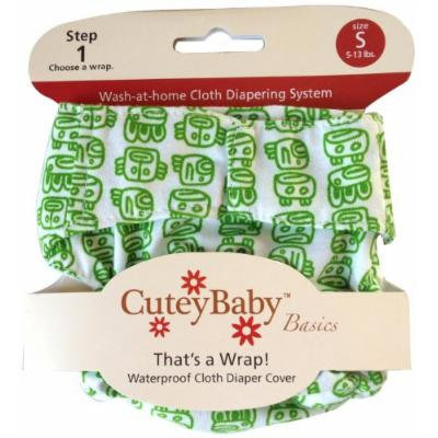 CuteyBaby That's a Wrap Diaper Cover, Kelly Green Tribal, Medium