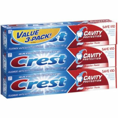 Crest Cavity Protection Fluoride Anticavity Regular Toothpaste 6.4 Oz, 3-pack