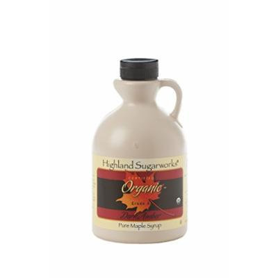 Highland Sugarworks Jug 100% Maple Syrup Pure Grade A Organic Dark with Robust Taste 32oz.