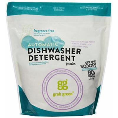 Grab Green Natural Automatic Dishwashing Detergent Powder, Fragrance Free, 80 Loads