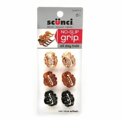 Scunci No-Slip Grip Mini Octo Jaw Clips 6 ea