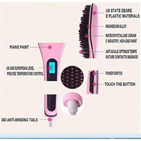 New Arrival Hot Electric Hair Straightener Comb LCD Iron Brush Auto Hair Massager Tool (White)
