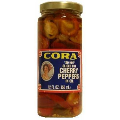Cora - SO HOT Sliced Cherry Peppers, (2)- 12 oz. Jars