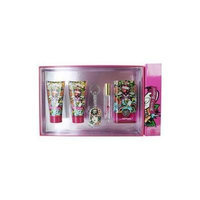 Christian Audigier Ed Hardy Hearts & Daggers Gift Set Eau de Parfum Spray 3.4 oz & Shimmering Body Lotion 3 oz & Shower Gel 3 oz & Eau de Parfum Rollerbal .34 oz Mini & Key Chain 5 pcs